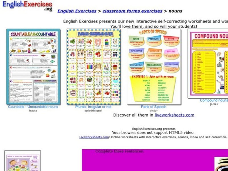 Nouns Worksheet Worksheet
