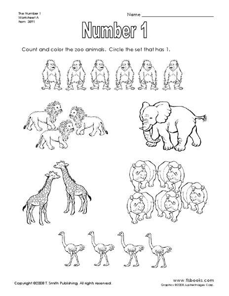 Number 1 Worksheet