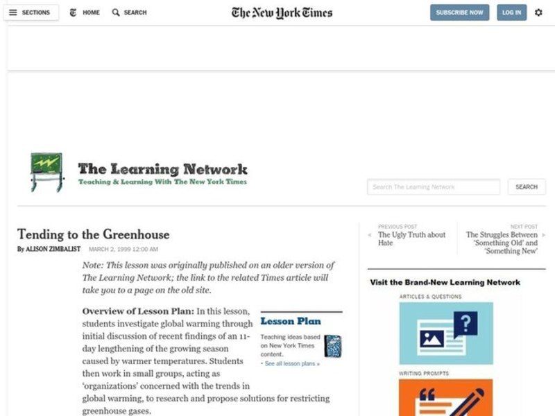 Tending To The Greenhouse Lesson Plan