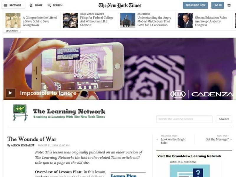 The Wounds of War Lesson Plan