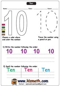 Number 10 Worksheet