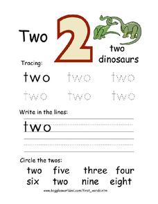 Number 2 Worksheet
