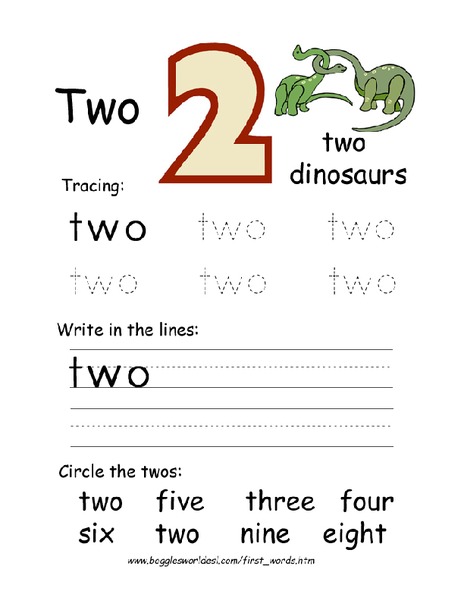 Number 2 Worksheet