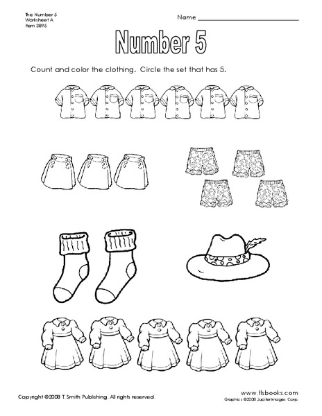 Number 5 Worksheet