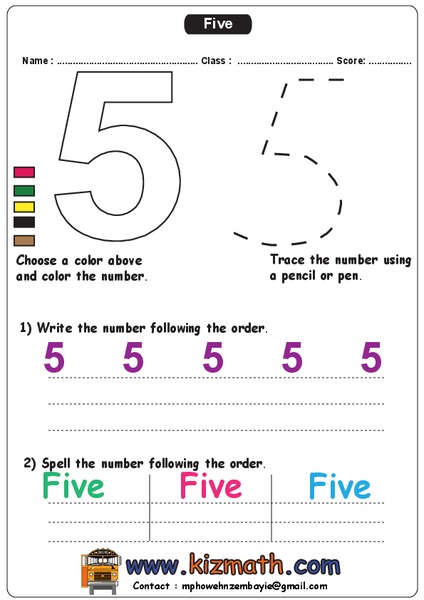 Number 5 Worksheet