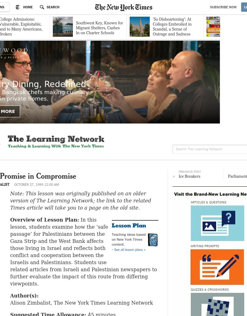 Finding Promise in Compromise Lesson Plan