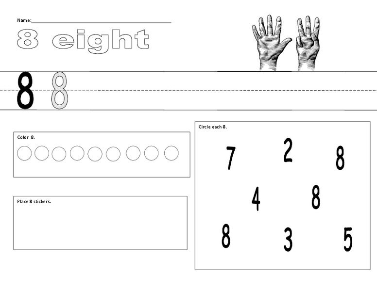 Number Eight Worksheet