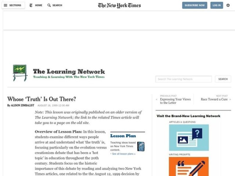 Whose "Truth" Is Out There? Lesson Plan