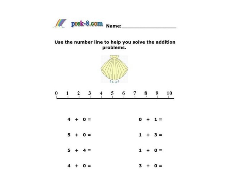 Number Line Addition Worksheet