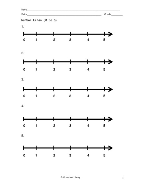 Number Lines Worksheet