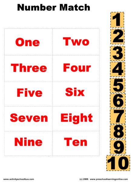 Number Match Worksheet