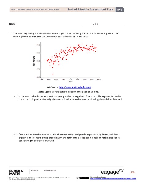 End-of-Module Assessment Task: Grade 8 Module 6 Assessment