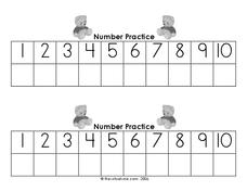 Number Practice: 1-10 Worksheet