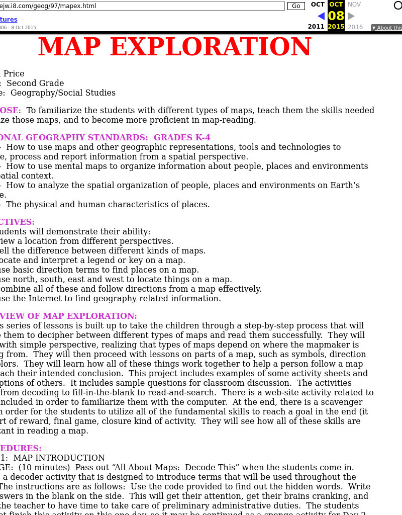 Map Exploration Lesson Plan