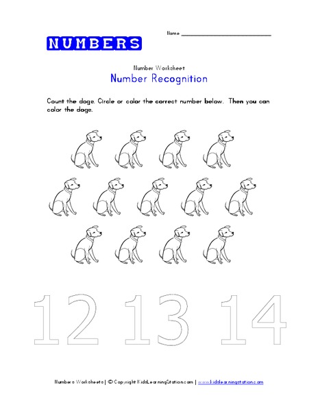 Number Recognition Worksheet