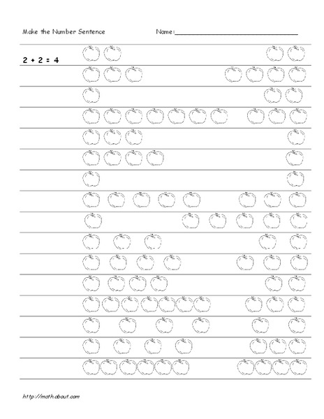 Number Sentences Worksheet