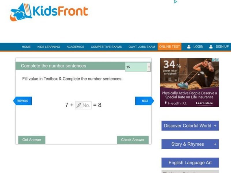 Number sentences Interactive