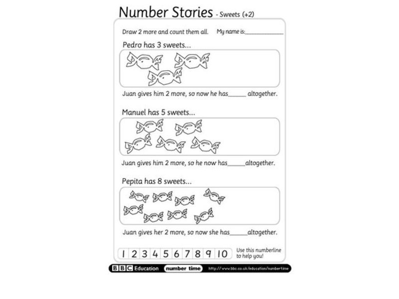 Number Stories Worksheet