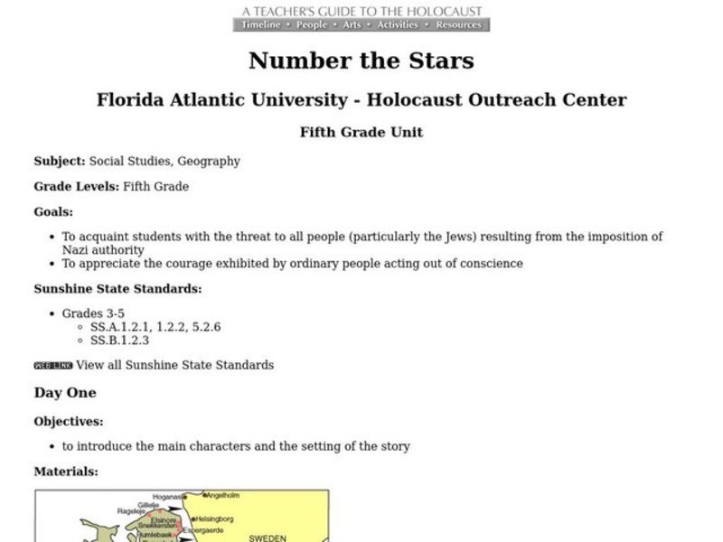Number the Stars Lesson Plan