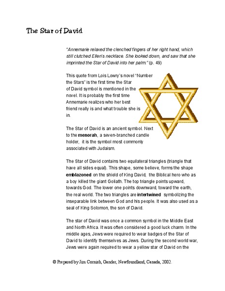 Number the Stars Worksheet