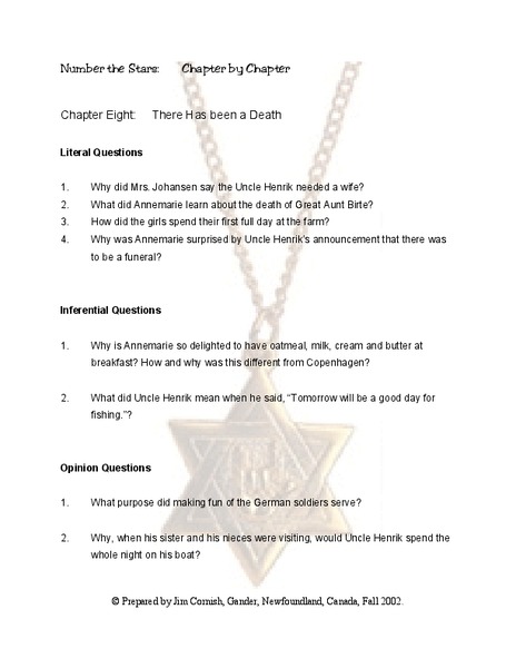 Number The Stars Lesson Plan