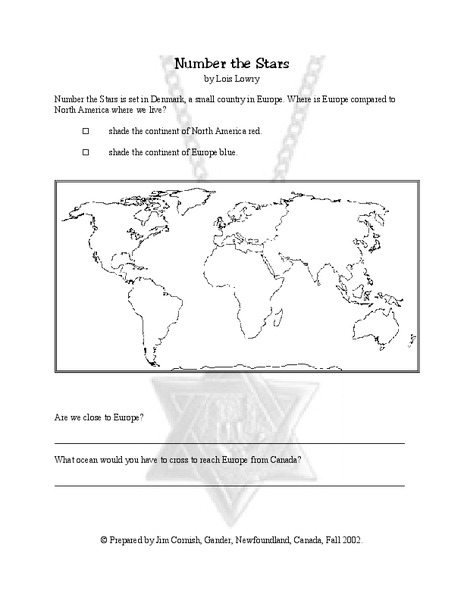 Number The Stars Geography Worksheet