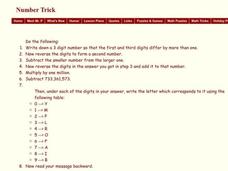 Number Trick Worksheet
