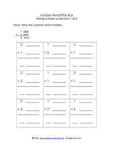 Number Word Practice Worksheet