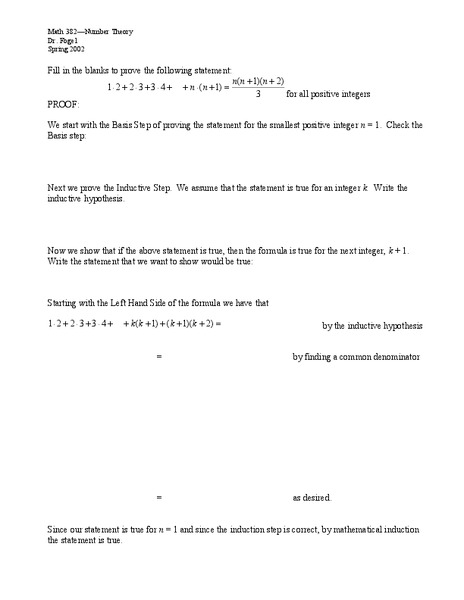 Number Theory Worksheet