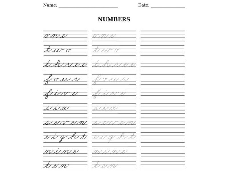 Number words Worksheet