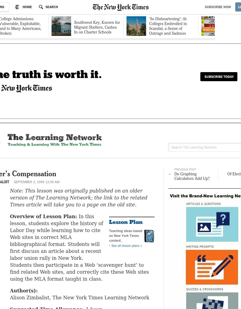 A Worker's Compensation Lesson Plan