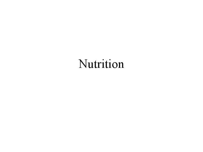 Nutrition PPT