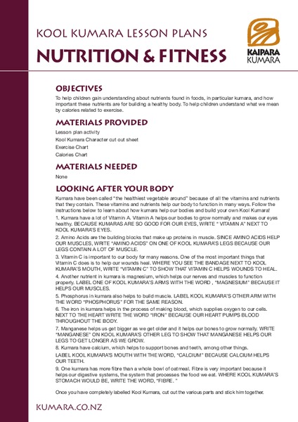 Nutrition and Fitness Lesson Plan