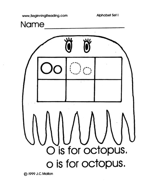 O is for Octopus Worksheet