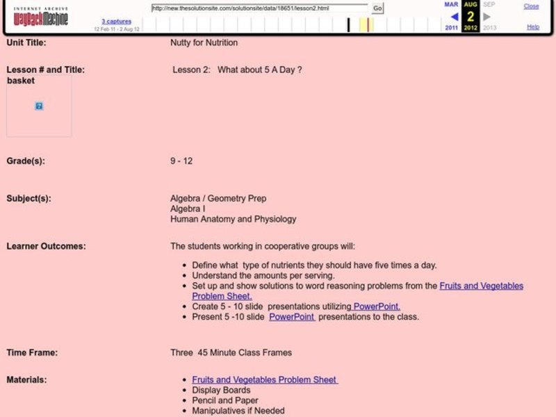 Nutty for Nutrition Lesson Plan