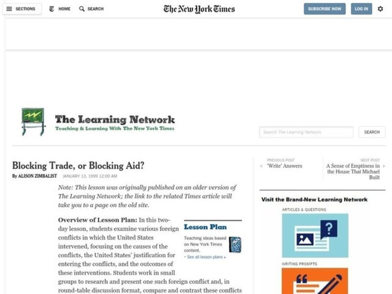 Blocking Trade, or Blocking Aid? Lesson Plan