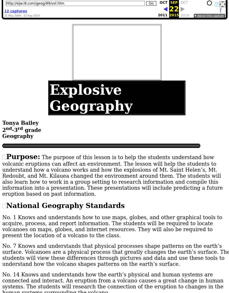 Explosive Geography Lesson Plan