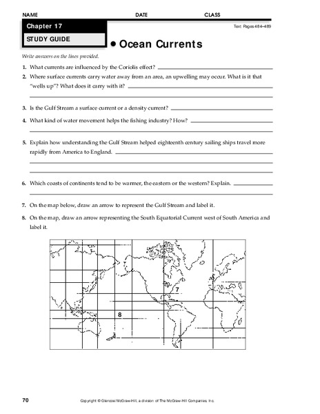 Ocean Currents Worksheet