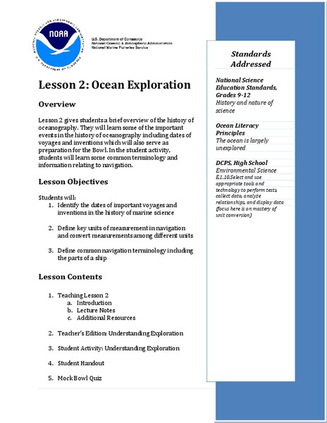 Ocean Exploration Lesson Plan