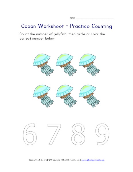Ocean Worksheet - Practice Counting Worksheet