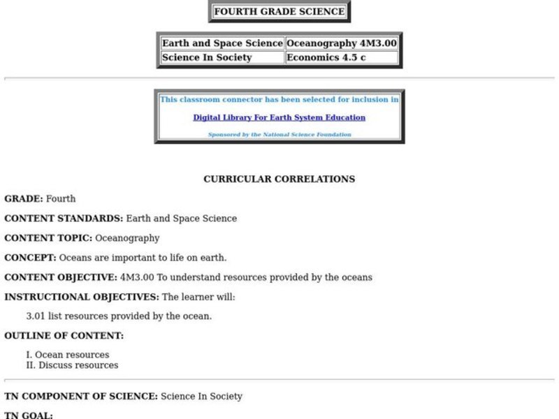 Oceanography Lesson Plan