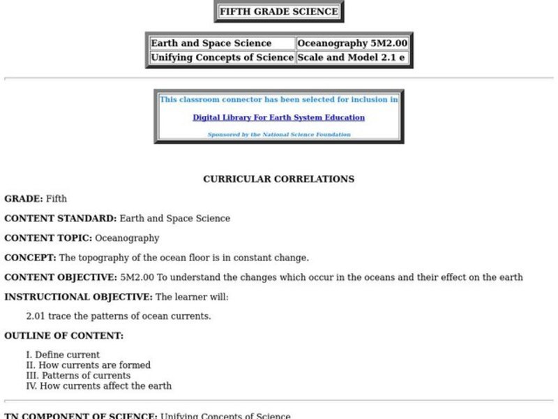 Oceanography Lesson Plan