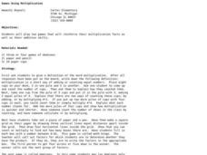 Games Using Multiplication Lesson Plan