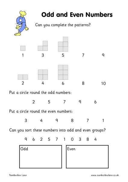 Odd and Even Numbers Worksheet