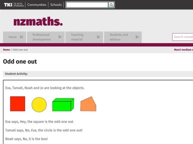 Odd One Out Lesson Plan