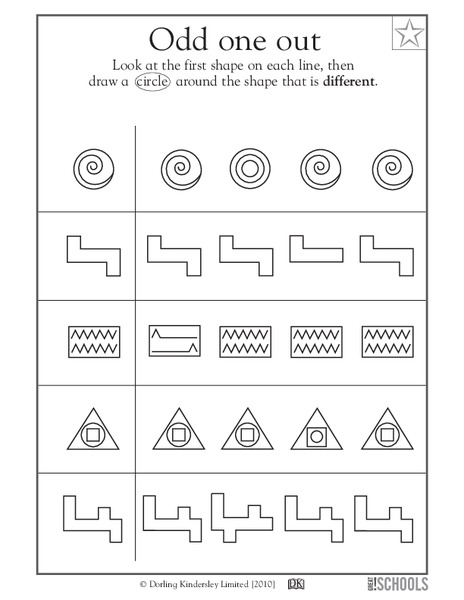Odd One Out Worksheet
