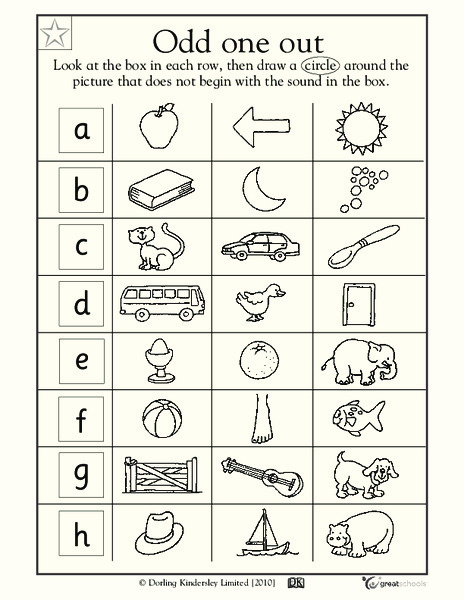 Odd One Out Worksheet