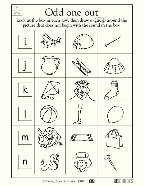 Odd One Out Worksheet