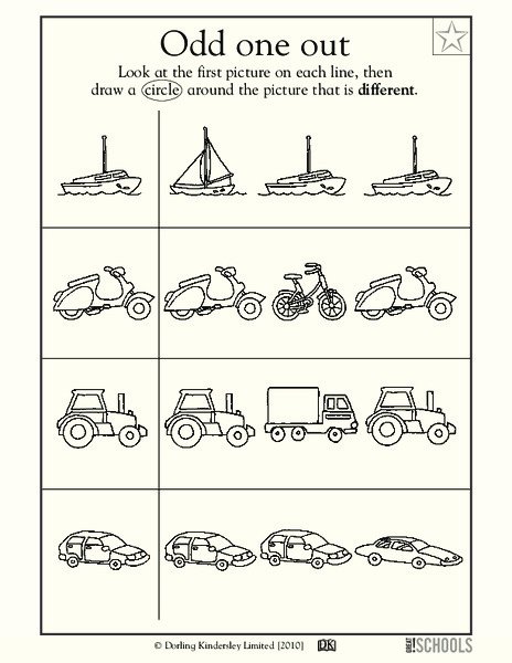 Odd One Out Worksheet