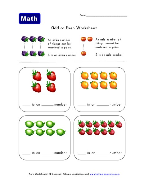 Odd or Even Worksheet Worksheet